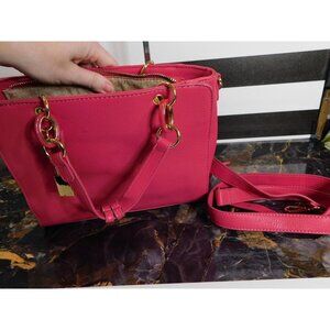 Charming Charlie Pink Handbag With Gold Tone Accents
